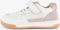 TwoDay leren meisjes sneaker wit pastelpaars