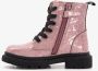 TwoDay leren meisjes veterboots met glitter roze - Thumbnail 3