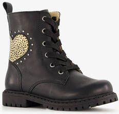 TwoDay leren meisjes veterboots zwart