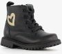 TwoDay leren meisjes veterboots zwart met hartje - Thumbnail 5