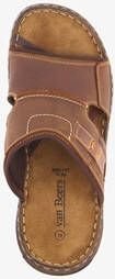 Van Beers leren heren slippers cognac