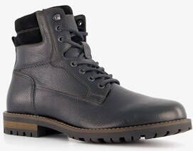 Van Beers leren heren veterboots zwart