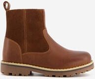 Groot leren jongens Chelsea boots cognac bruin