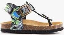 Groot leren kinder sandalen met teenbandje print