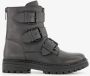 Groot leren meisjes biker boots zwart - Thumbnail 2