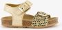 Groot leren meisjes sandalen luipaardprint goud - Thumbnail 2