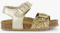 Groot leren meisjes sandalen met glitter goud