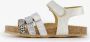 Groot leren meisjes sandalen zilver met glitters - Thumbnail 1