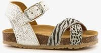 Groot leren meisjes sandalen zilver zebraprint