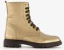 Groot leren meisjes veterboots metallic goud - Thumbnail 1