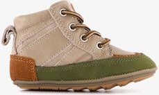 Groot suede jongens babyschoenen grijs groen