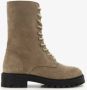 Groot suède meisjes veterboots beige Echt leer - Thumbnail 2