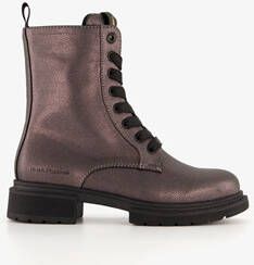 Hush Puppies dames metallic veterboots grijs