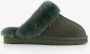 Hush Puppies dames pantoffels met lamsvacht groen Sloffen Echt leer - Thumbnail 2