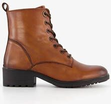 Hush Puppies leren dames veterboots cognac