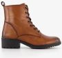 Hush Puppies leren dames veterboots cognac - Thumbnail 2