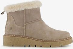 Hush Puppies gevoerde boots met imitatiebont taupe Bruin Echt leer