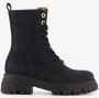 Hush Puppies gevoerde dames veterboots zwart - Thumbnail 1