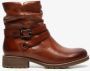 Hush Puppies gevoerde leren dames enkellaarsjes Cognac - Thumbnail 2