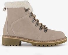 Hush Puppies gevoerde suede dames veterboots beige