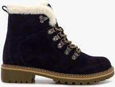 Hush Puppies gevoerde suede dames veterboots navy