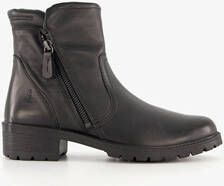 Hush Puppies leren dames enkellaarsjes zwart