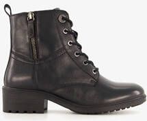 Hush Puppies leren dames veterlaarsjes zwart