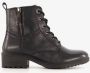 Hush Puppies leren dames veterlaarsjes zwart - Thumbnail 2