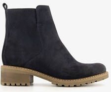 Hush Puppies suede dames enkellaarsjes blauw