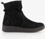 Hush Puppies suede dames enkellaarsjes zwart Echt leer Uitneembare zool - Thumbnail 1