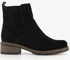 Hush Puppies suede dames enkellaarsjes zwart