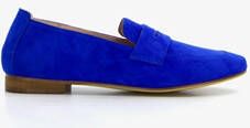 Hush Puppies suede dames loafers kobalt blauw