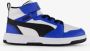 Puma Rebound V6 Mid sneakers wit zwart blauw Jongens Meisjes Imitatieleer 28 - Thumbnail 4