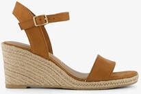 tamaris dames espadrilles met sleehak cognac