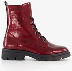 tamaris dames lak veterboots rood