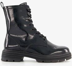 tamaris dames lak veterboots zwart