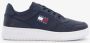 Tommy Hilfiger Retro Basket leren heren sneakers Blauw Uitneembare zool - Thumbnail 3