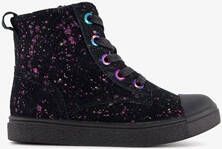 TwoDay hoge leren meisjes sneakers met glitter