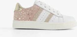 TwoDay leren meisjes sneakers met gouden hartjes