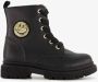 TwoDay leren meisjes veterboots zwart met smiley - Thumbnail 2