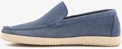 Van Beers suede heren instappers blauw