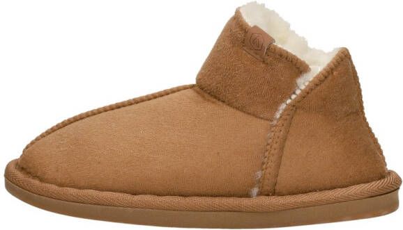 Apollo Kids Home Boots Suede Kinderpantoffels cognac