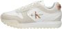 Calvin Klein Tooth Runner Irregular Lines Dames Lage sneakers Leren Sneaker Dames Wit - Thumbnail 2