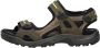 ECCO Off Road leren heren sandalen zwart groen - Thumbnail 3