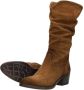 Aqa Hoge plooi laarzen cognac Suede Dames - Thumbnail 10