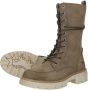 Mustang Winter Hoge Veterschoen Beige Dames - Thumbnail 7