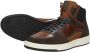 Pantofola d'Oro Baveno Uomo High leren sneakers cognac zwart - Thumbnail 9