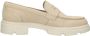 PS Poelman SOPHIE Dames Suède Nubuck Leren Chunky Loafers Mocassins Instappers Beige Nude - Thumbnail 5