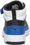 Puma Rebound V6 Mid sneakers wit zwart blauw Jongens Meisjes Imitatieleer 34 - Thumbnail 8