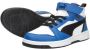 Puma Rebound V6 Mid sneakers wit zwart blauw Jongens Meisjes Imitatieleer 34 - Thumbnail 10